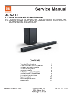 JBL BAR 2.1 SOUNDBAR - Service manual 2019